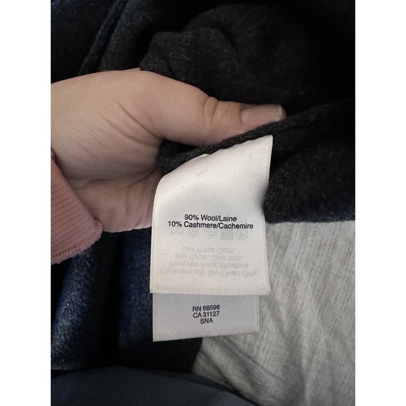 DKNY Womens Oversized Hooded Pea Coat Size L Gray Wool Lagenlook Quiet Luxury - Picture 8 of 11